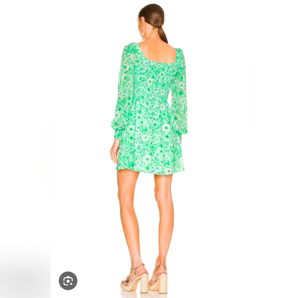 Steve Madden Green Floral Long Sleeve Dress